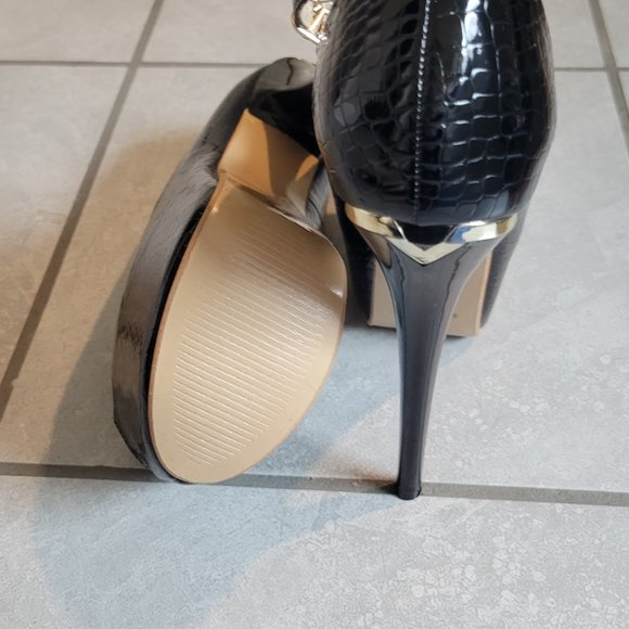 Womens Peep Toe Stiletto Sandals Ankle Strap High Heels Nightclub Platform Shoes - Picture 4 of 4